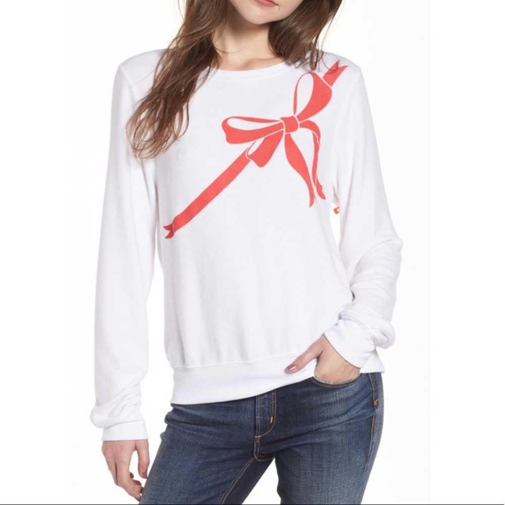 Wildfox Gift Wrapped White Sweatshirt - Size Small